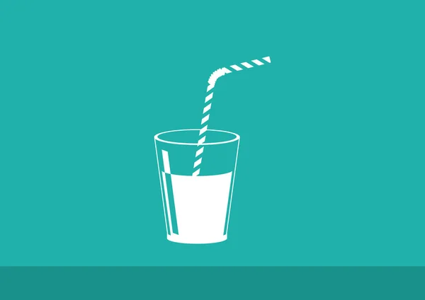 Copa con refrescante icono de bebida — Vector de stock