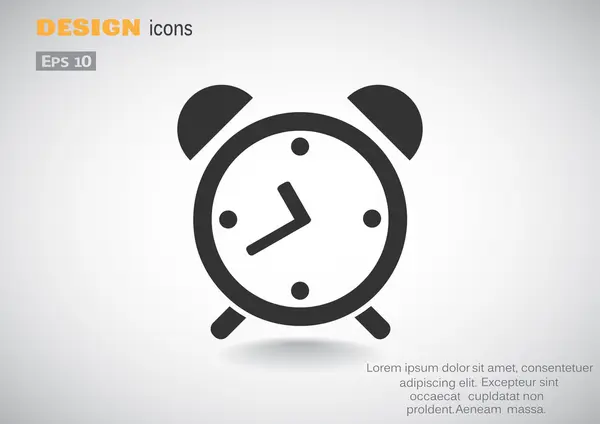 単純な目覚まし時計アイコン — ストックベクタ