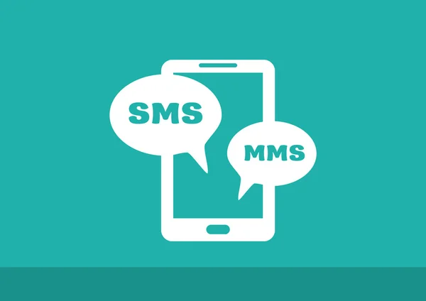 Smartphone mit SMS-Blasen-Symbol — Stockvektor