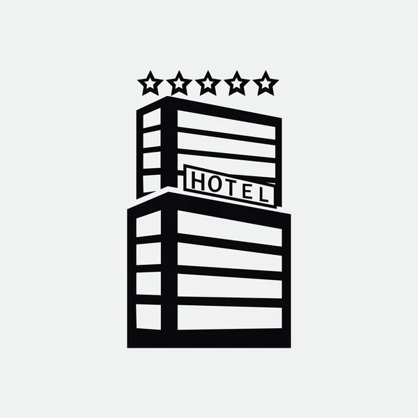 Edificio del hotel icono simple — Vector de stock