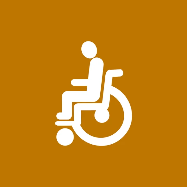 Handicapés sur fauteuil roulant icône simple — Image vectorielle