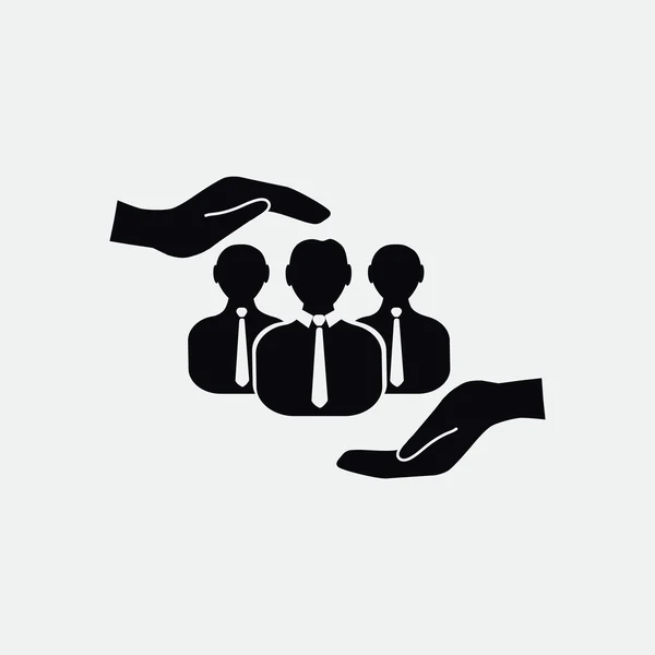 Grupo de personas y manos icono — Vector de stock