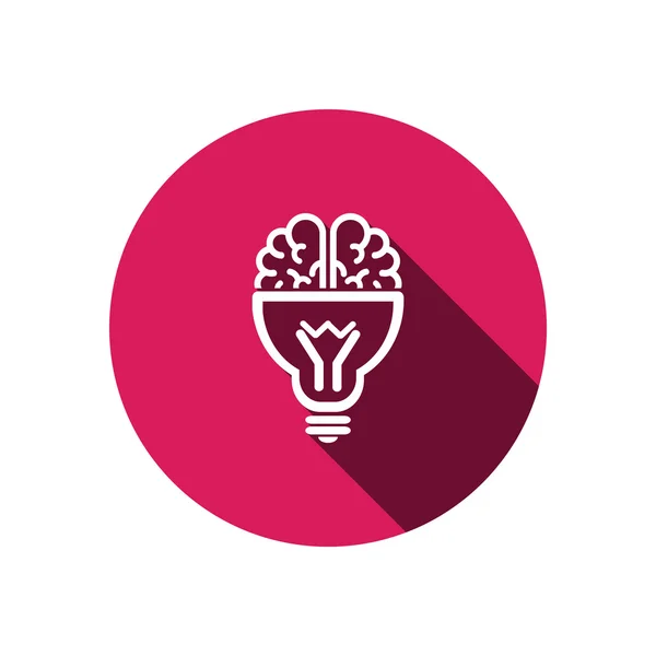 Brain with light bulb icon — Stock Vector