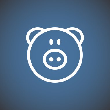 Domuz kafa basit web simgesi 