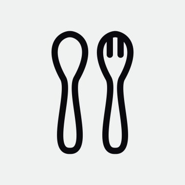 Basit çatal kaşık ve çatal 