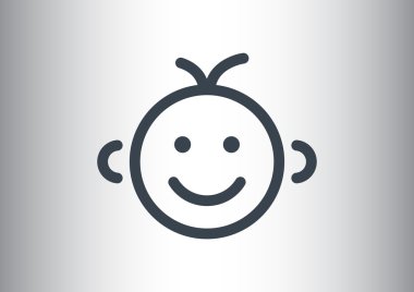 Mutlu bir çocuk yüzü doodle 