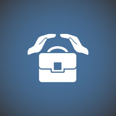 Evrak çantası ile eller web simgesi 