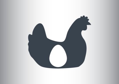 Tavuk yumurta içindeki siluet 