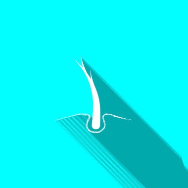 Hasarlı saçın web simgesi, basit vektör çizim