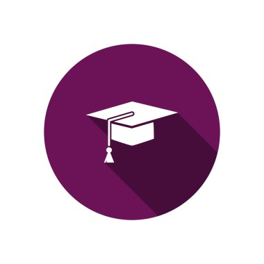 Akademik şapka basit web simgesi 