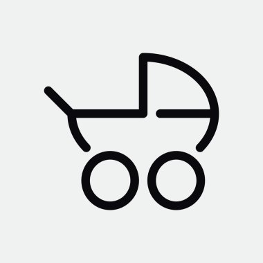 Basit bebek arabası anahat web simgesi 