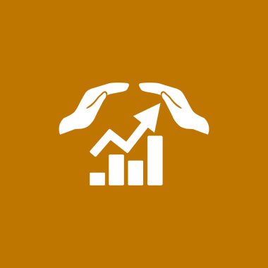 Eller simgesini içeren yükselen grafiği 