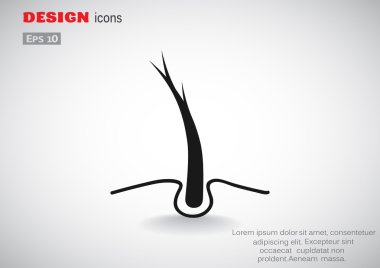 Hasarlı saçın web simgesi, basit vektör çizim