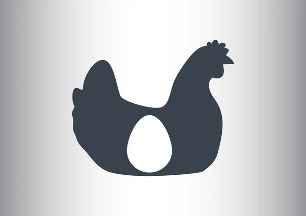 Tavuk yumurta içindeki siluet — Stok Vektör
