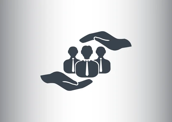 Grupa ludzi i ręce ikony — Wektor stockowy