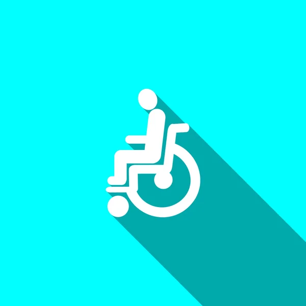 Disabled on wheelchair simple icon — Stock Vector