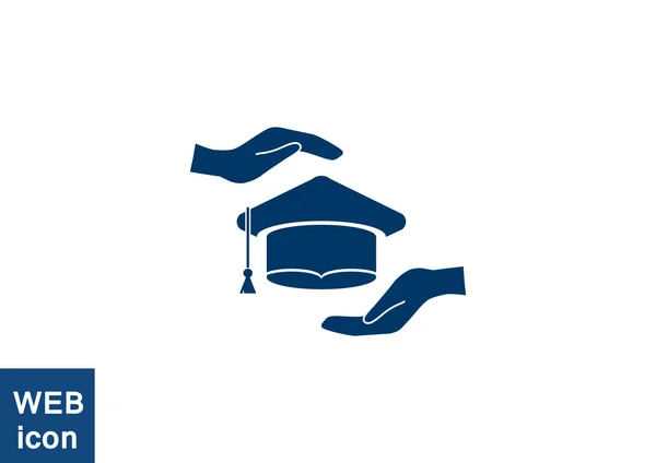 Chapeau académique et mains — Image vectorielle