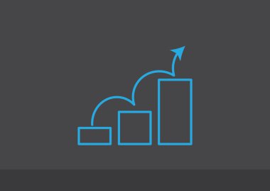 Grafik simgesi üzerinde Eğri ok 