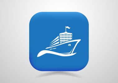 Dalga web simgesi üzerinde gemi