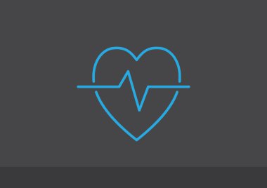 Bir kalp atışı işaret basit simgesi