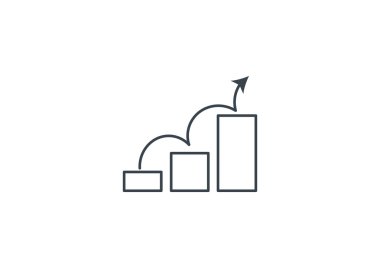 Grafik simgesi üzerinde Eğri ok 