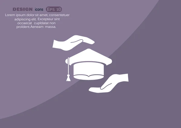 Chapeau académique et mains — Image vectorielle