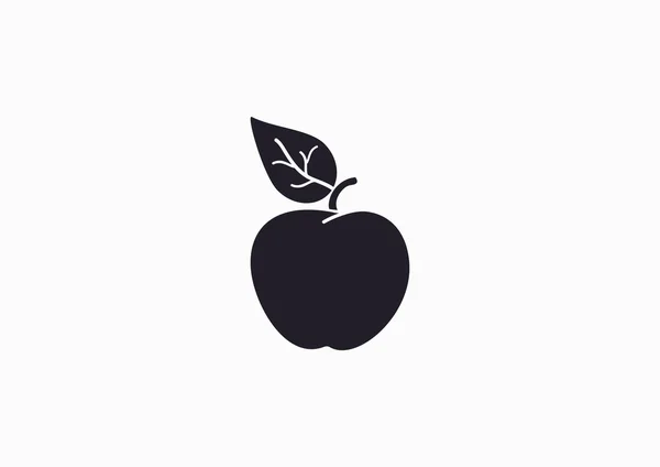 Apple met blad web pictogram — Stockvector