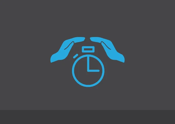 Relojes y manos icono web — Vector de stock