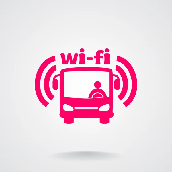 Wi-Fi in bus sign — Stock Vector