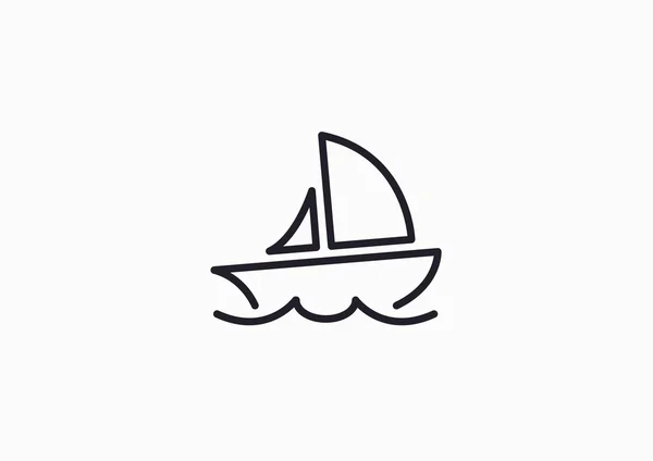 Icona web barca a vela — Vettoriale Stock