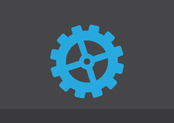 Single rounded gear simple icon — Stock Vector