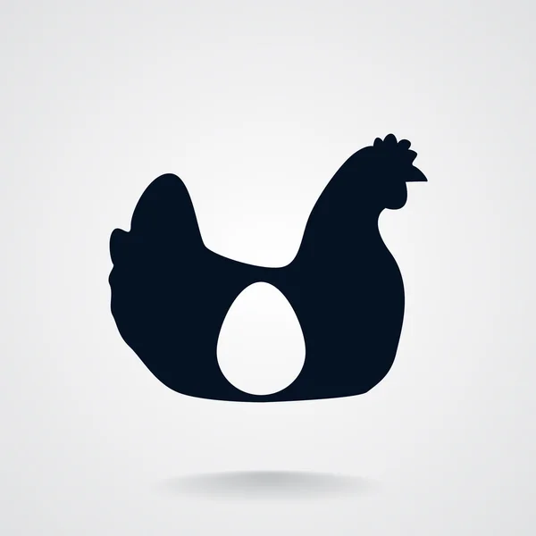 Gallina y huevo premium — Vector de stock