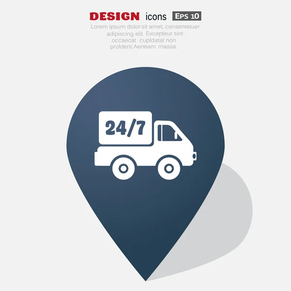 Camión simple icono web — Vector de stock