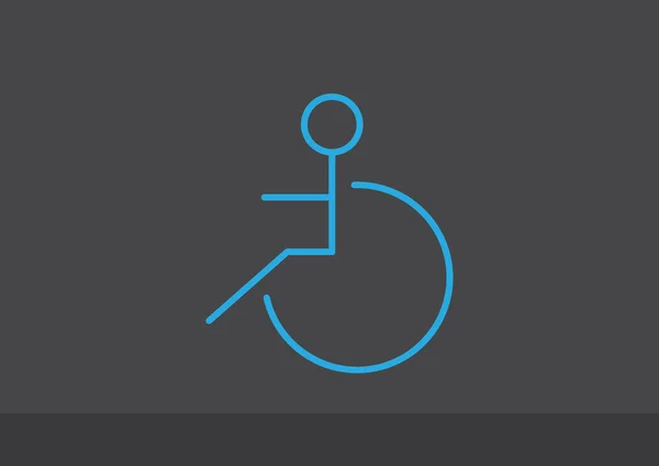 Άτομα με ειδικές ανάγκες στο εικονίδιο απλός αναπηρική καρέκλα — Διανυσματικό Αρχείο
