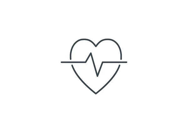 Ícone simples de sinal de batimento cardíaco — Vetor de Stock