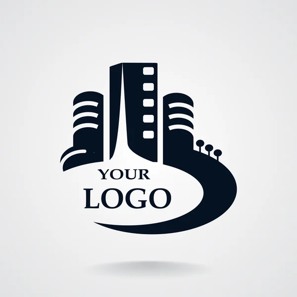 Stad gebouwen logo — Stockvector