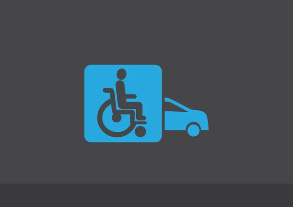 Niepełnosprawnych w ikona samochodu — Wektor stockowy