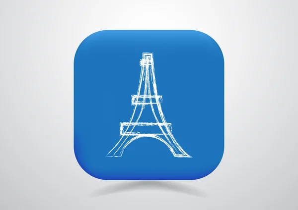 Eiffeltornet enkel spindelväv ikonen — Stock vektor