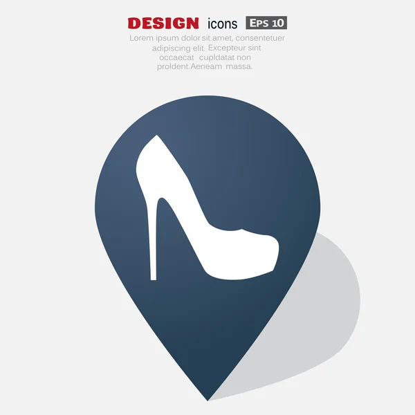 Icône Web de chaussure féminine — Image vectorielle