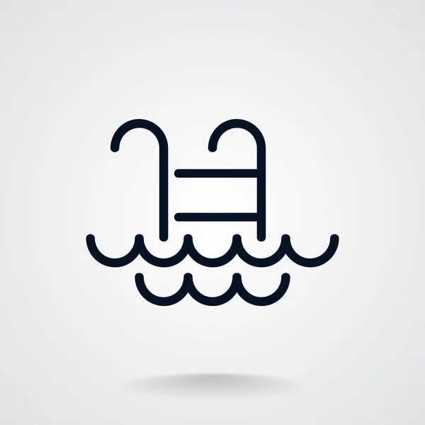 Piscina icono plano — Vector de stock