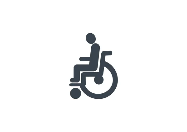 Handicapés sur fauteuil roulant icône simple — Image vectorielle