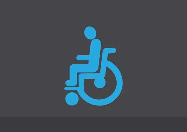 Άτομα με ειδικές ανάγκες στο εικονίδιο απλός αναπηρική καρέκλα — Διανυσματικό Αρχείο