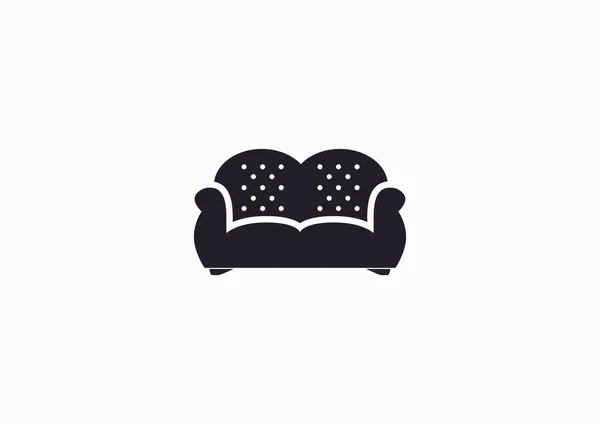 Płaska kanapa ikona — Wektor stockowy