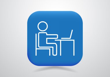 Bilgisayarda çalışarak piktogram işadamı