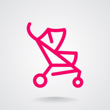 Basit bebek arabası anahat web simgesi 