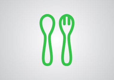 Basit çatal kaşık ve çatal  