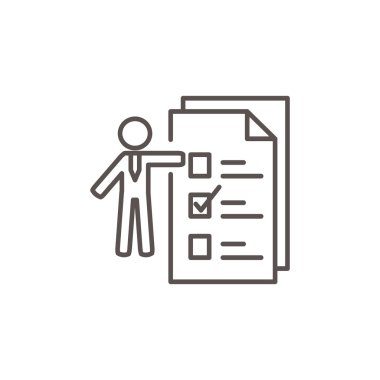 İşadamı denetim listesi simgesi