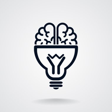 Ampul simgesi olan beyin 
