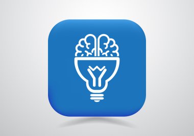 Ampul simgesi olan beyin 