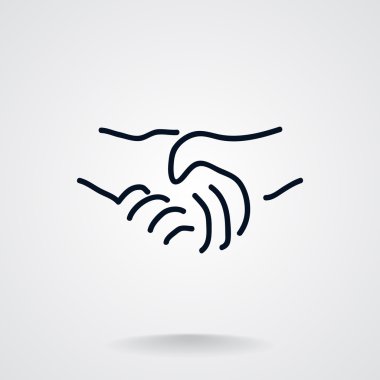 Bir el sıkışma işaret basit simgesi